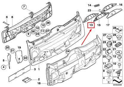 NEW BMW 5 E39 REAR WIPER LINKAGE COVER 8239044 51498239044 ORIGINAL