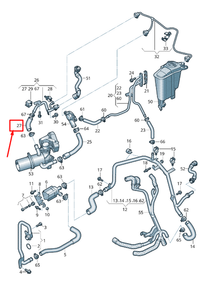 new audi a6 avant c7 engine coolant hose 04l121157c original