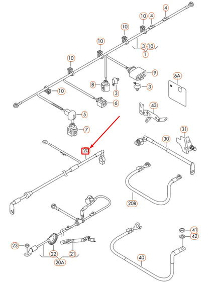 NEW AUDI A3 8P POSITIVE BATTERY CABLE 1K0971228M ORIGINAL