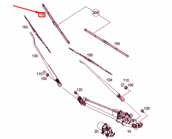 NEW MERCEDES-BENZ CITAN W415 FRONT RIGHT WIPER BLADE RHD A4158240326 ORIGINAL