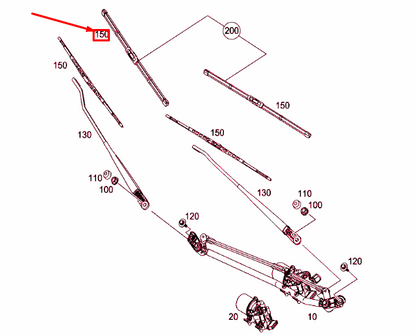 NEW MERCEDES-BENZ CITAN W415 FRONT RIGHT WIPER BLADE RHD A4158240326 ORIGINAL
