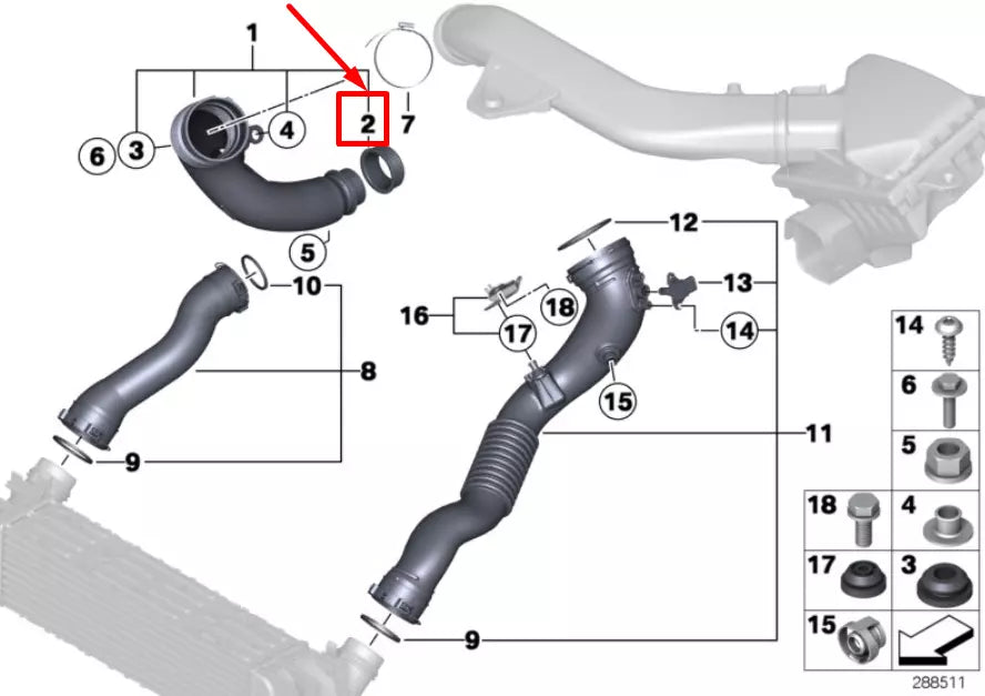 NEW BMW 2 COUPE F87 TURBOCHARGER INLET GASKET 13717599291 7599291 ORIGINAL