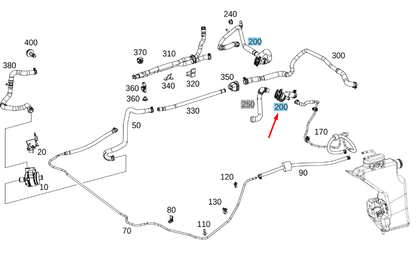 new mb cls c257 heat exchanger to partition wall hose rhd a2138302305 original