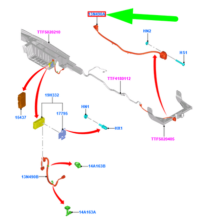 new ford tourneo custom trailer coupling wiring bk2t-13b576-dd 2039806 original