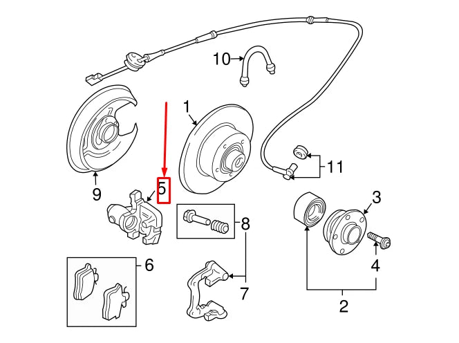 NEW AUDI A4 AVANT B7 REAR LEFT BRAKE CALIPER 8E0615423G ORIGINAL