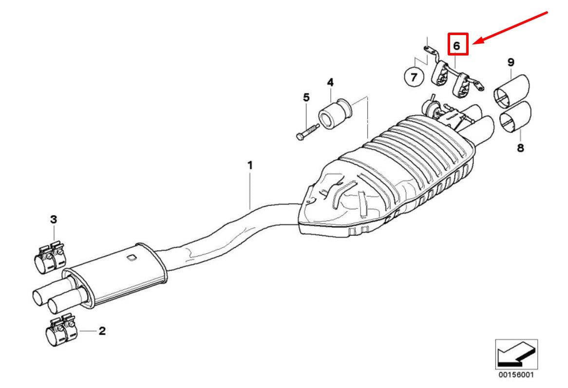 NEW BMW X3 E83 REAR EXHAUST BRACKET 3428238 18303428238 ORIGINAL