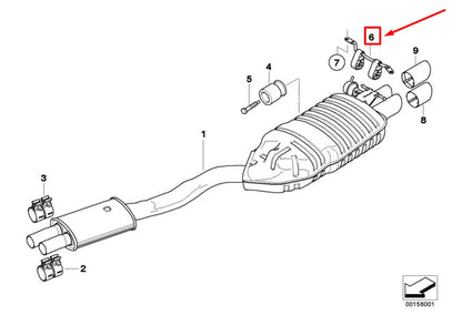 NEW BMW X3 E83 REAR EXHAUST BRACKET 3428238 18303428238 ORIGINAL