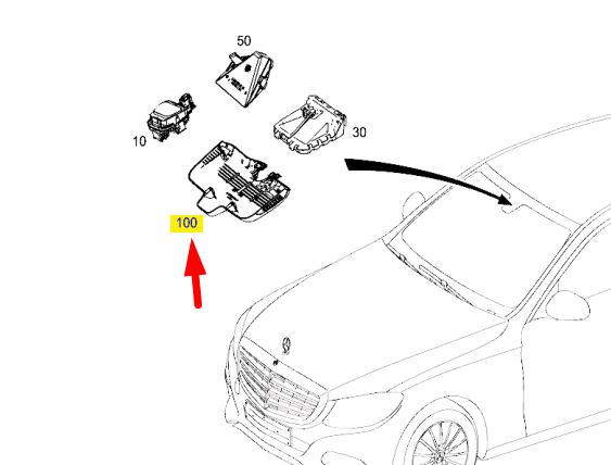 NEW MERCEDES-BENZ C-CLASS W205 RAIN SENSOR COVER A20582104007H52 ORIGINAL