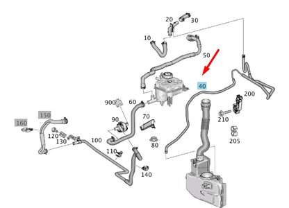 NEW MB GL X166 INTERMEDIATE PIECE TO WINDSHIELD TANK HOSE A1668305096 ORIGINAL