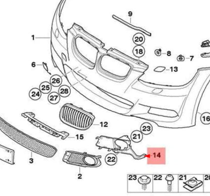 NEW BMW 3 E92 FRONT RIGHT FOG LIGHT SUPPORT BRACKET 51118044378 ORIGINAL