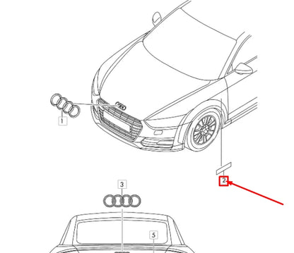 NEW AUDI TT FV FRONT FENDER 'TT 20YEARS' INSCRIPTION BADGE 8S08536012ZZ