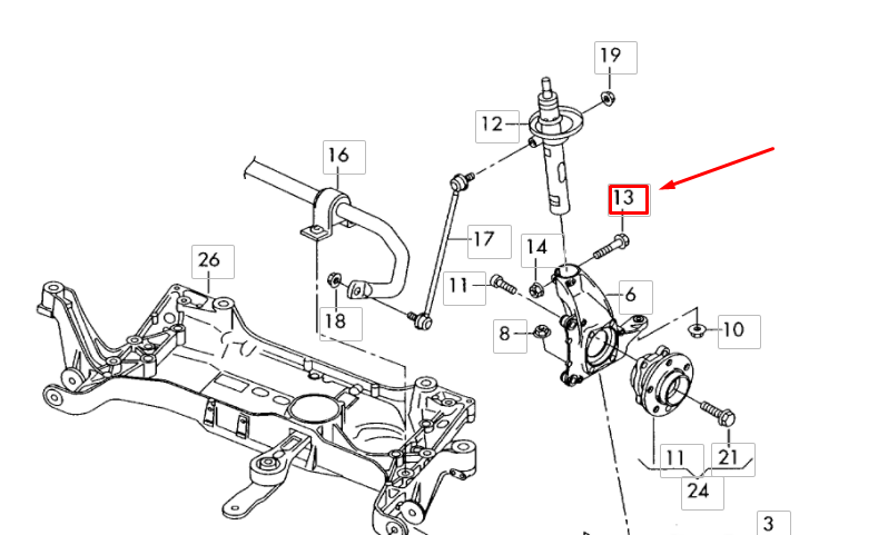 new audi a3 8v front steering knuckle head bolt n90954802 original