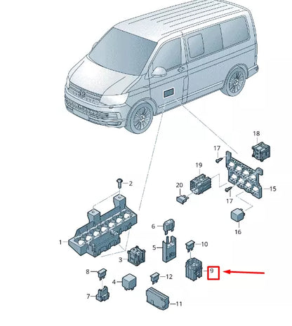 NEW VW TRANSPORTER VI T6 FUSE HOLDER 3 POINT 6Q0937617B