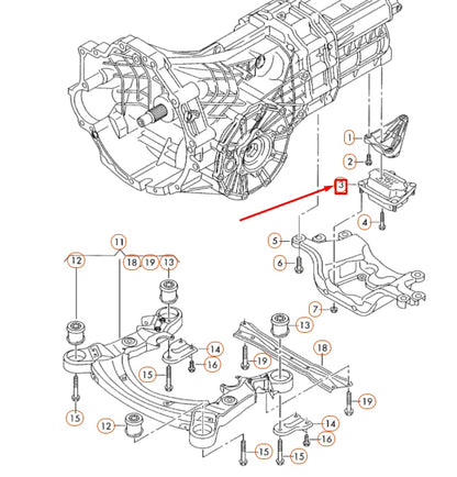 NEW AUDI A6 C6 TRANSMISSION MOUNT 4F0399151AN ORIGINAL