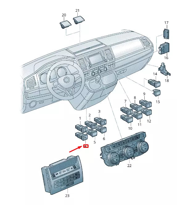 NEW VW TRANSPORTER VI T6 PARKING AID PUSHBUTTON 7E0927122WHS
