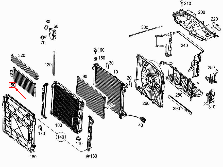 new mercedes-benz slk r172 engine oil cooling radiator a1725000700 original