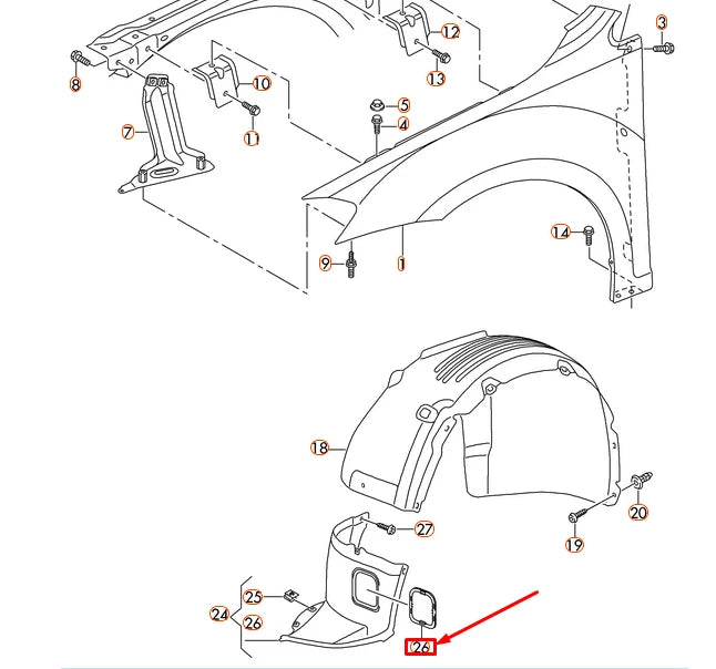 NEW VW GOLF MK7 5G FRONT LEFT WING COVER 5G0805983A ORIGINAL