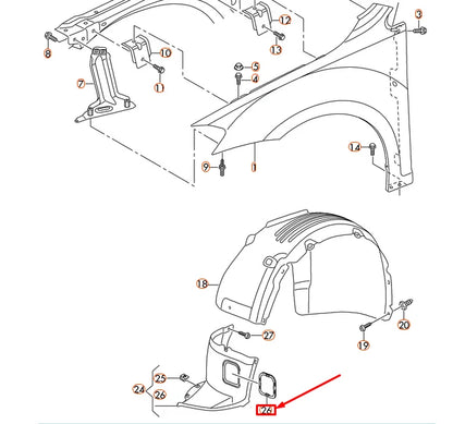 NEW VW GOLF MK7 5G FRONT LEFT WING COVER 5G0805983A ORIGINAL