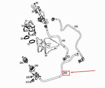 NEW MERCEDES-BENZ CLS C257 ENGINE PURGE LINE A2560181200 ORIGINAL