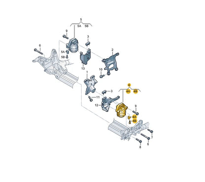 NEW AUDI A8 4H D4 LEFT ENGINE MOUNTING 4H0199383C ORIGINAL