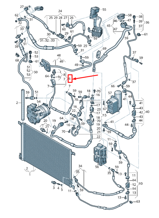 new audi q7 4m a/c refrigerant line 4m0816721da original