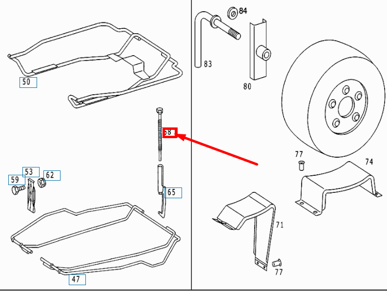 new mercedes-benz sprinter w903 spare wheel carrier bolt a9014030571 original