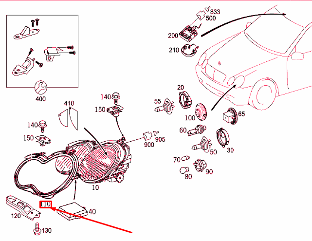 NEW MB CLK C209 FRONT RIGHT LIGHTING UNIT SEALING RING A2098260291 ORIGINAL