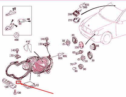 NEW MB CLK C209 FRONT RIGHT LIGHTING UNIT SEALING RING A2098260291 ORIGINAL
