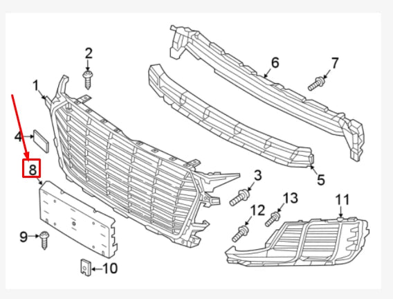 NEW AUDI TT FV 8S FRONT LICENSE PLATE BRACKET 8S0807287A3FZ ORIGINAL