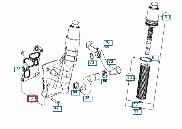 NEW MERCEDES BENZ SLK R172 OIL FILTER HOUSING COVER A2711801410 ORIGINAL