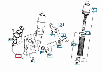 NEW MERCEDES BENZ SLK R172 OIL FILTER HOUSING COVER A2711801410 ORIGINAL