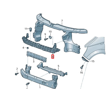 NEW VOLKSWAGEN TRANSPORTER T6 FRONT BUMPER IMPACT SUPPORT 7E0807699A ORIGINAL