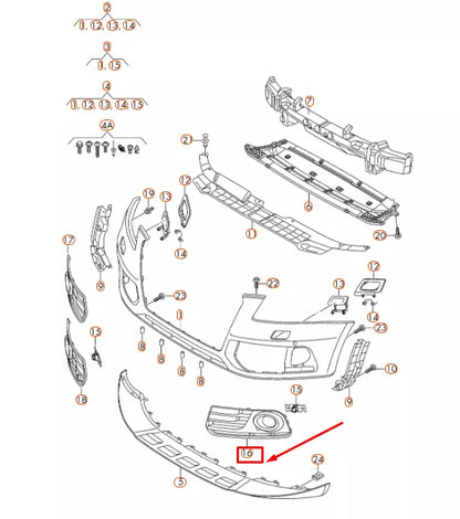NEW AUDI Q5 8R FRONT BUMPER LEFT GRILLE 8R0807681MZDE ORIGINAL