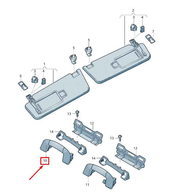 NEW VW PASSAT B8 3G FRONT ROOF GRAB HANDLE 3G0857607BNX1 3G0857607B NX1 ORIGINAL