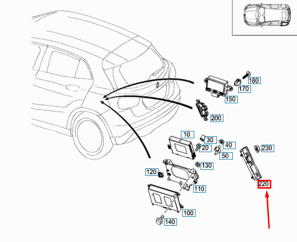 new mb gla x156 automatic rear end door closing control unit a2469003615