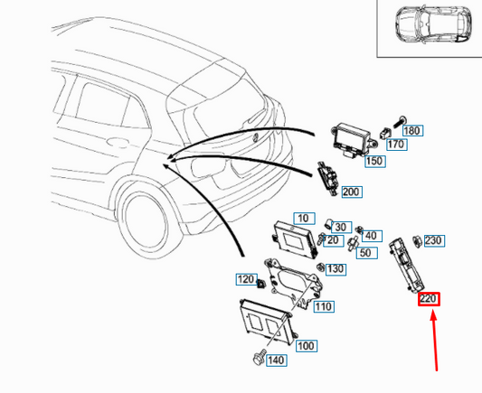 new mb gla x156 automatic rear end door closing control unit a2469003615