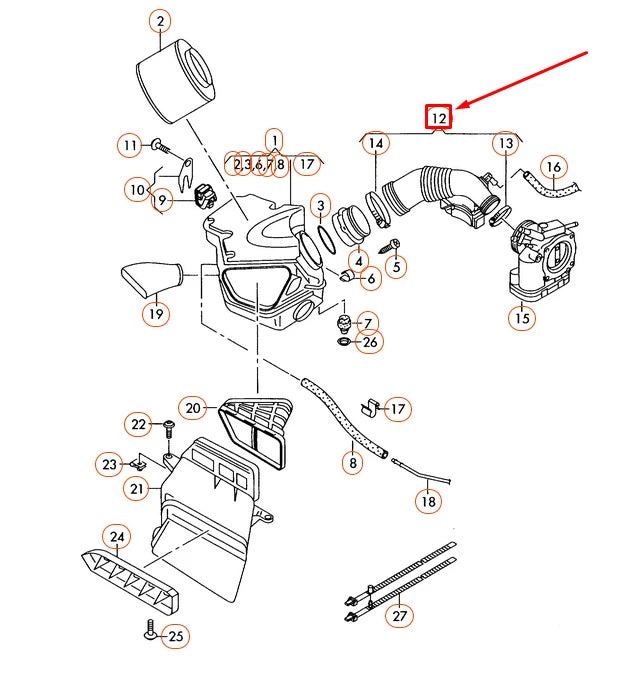 NEW AUDI Q5 8R INTAKE HOSE RESONATOR 06E129629S