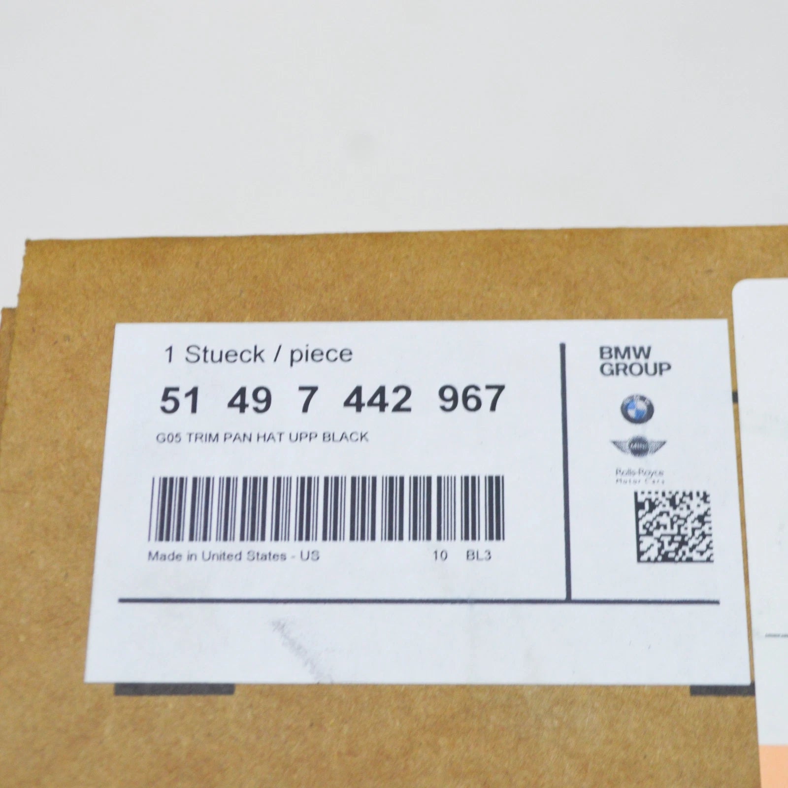 NEW BMW X5 G05 UPPER TRUNK LID TRIM PANEL 7442967 51497442967 ORIGINAL