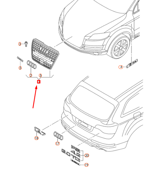 new audi q7 4l radiator grille 4l0853651jt94 original