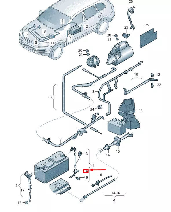 NEW VW TOUAREG 7P MK2 BATTERY WIRING GROMMET 7P0971913