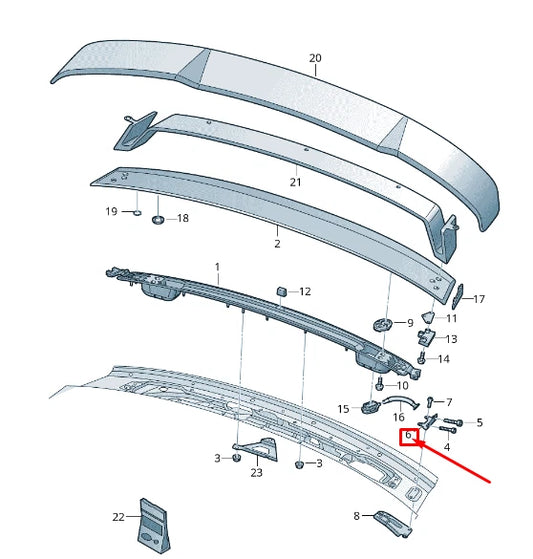 NEW AUDI TT FV REAR LEFT LOWER INNER SPOILER BRACKET 8S0827393