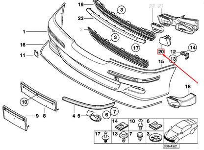 NEW BMW 5 E39 FRONT TRIM PANEL M ALTERNATOR AIR DUCT 51112695761 ORIGINAL