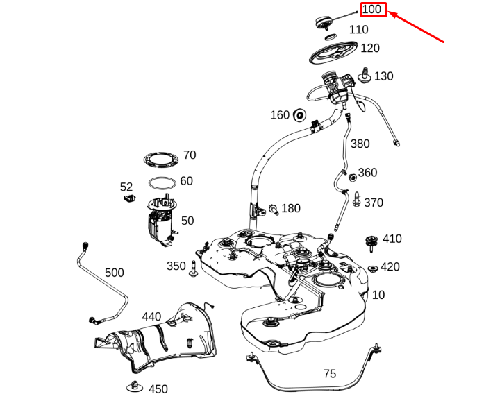 new mercedes-benz gle w167 amg fuel tank cap a0004703201 original