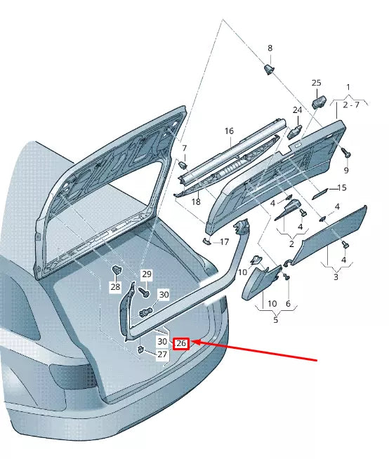 NEW AUDI Q5 8R UPPER REAR LID TRIM PANEL 8R0867973C4PK 8R0867973C 4PK ORIGINAL