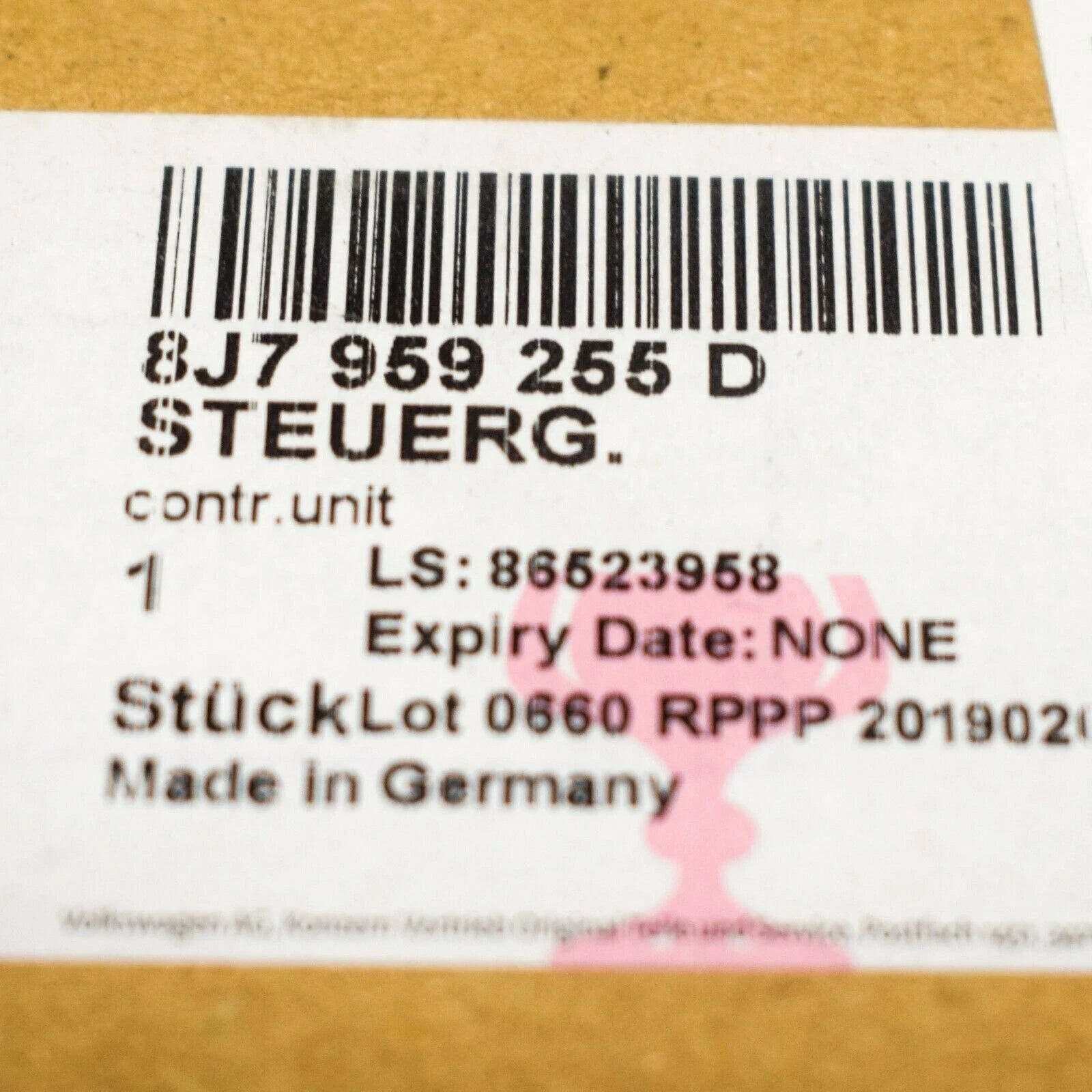 NEW AUDI TT 8J REAR RIGHT CONVERTIBLE ROOF CONTROL UNIT 8J7959255D ORIGINAL