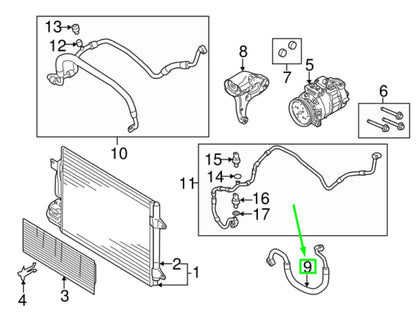 NEW VOLKSWAGEN JETTA A6 MK6 A/C DISCHARGE HOSE 5C0820721BJ ORIGINAL