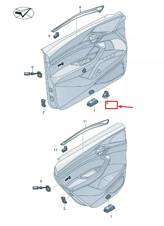 NEW AUDI E-TRON GEN FRONT RIGHT DOOR LED LIGHT 4KE919390B