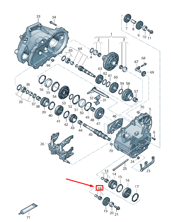 NEW VW BEETLE 5C ENGINE NEEDLE BEARING 02U311132F ORIGINAL