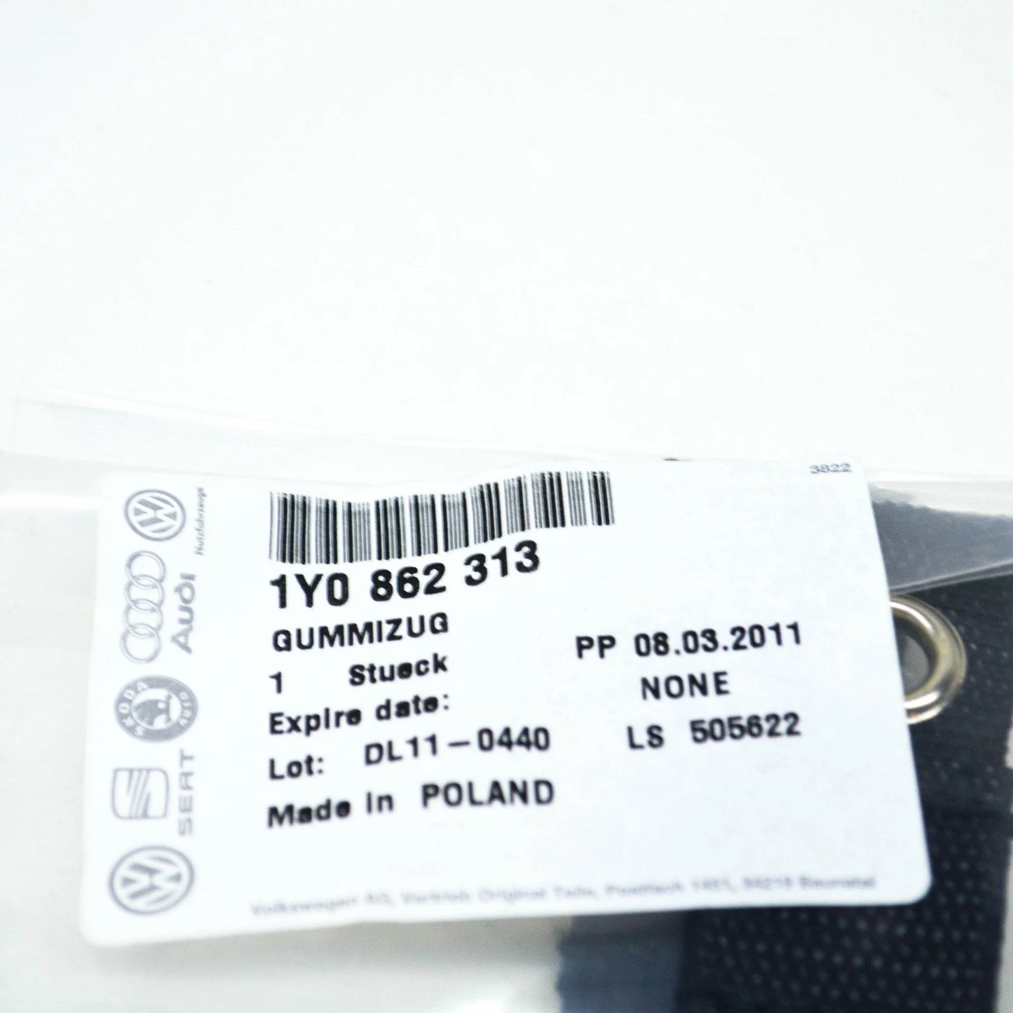 NEW VW BEETLE CABRIO 1Y7 CONVERTIBLE TOP ROOF RUBBER STRAP 1Y0862313 ORIGINAL