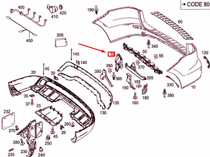 NEW MERCEDES-BENZ ML W166 REAR BUMPER RIGHT BASIC MOUNTING A1668803403 ORIGINAL